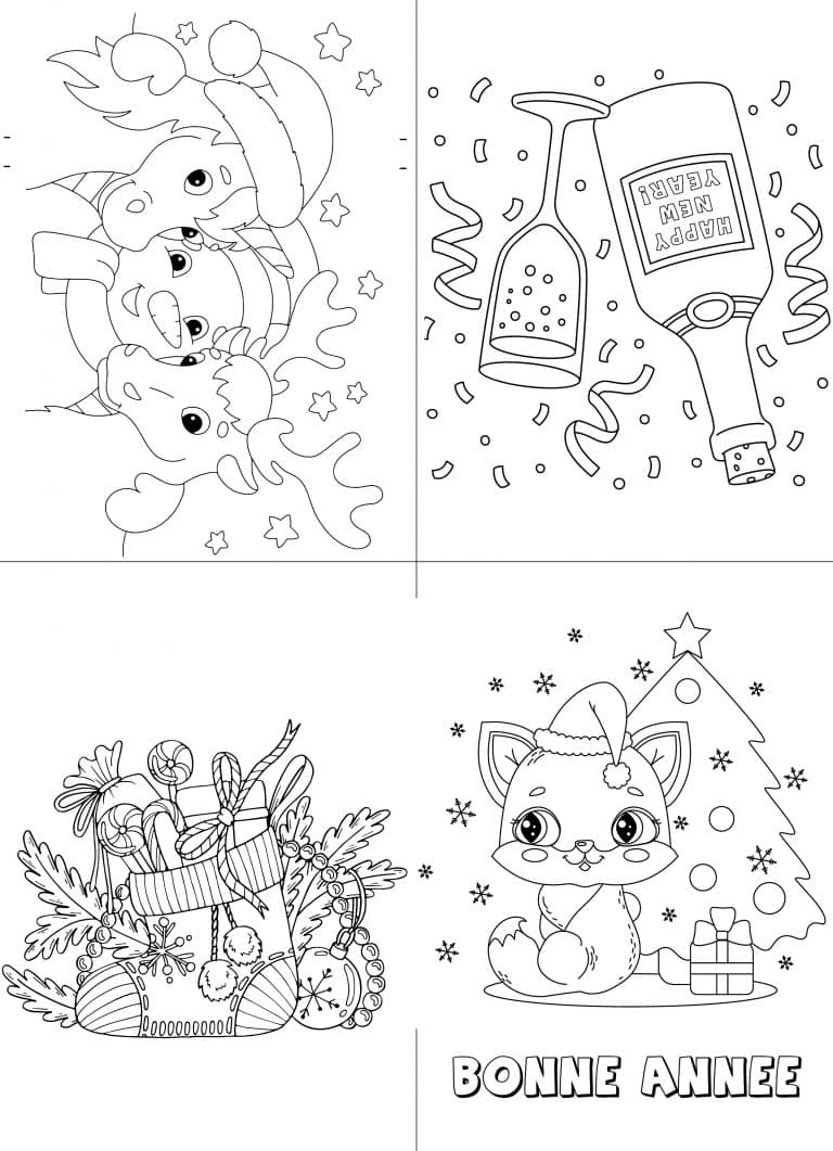 carte bonne annee4 à imprimer carte bonne annee4 - dessin gratuit à imprimer