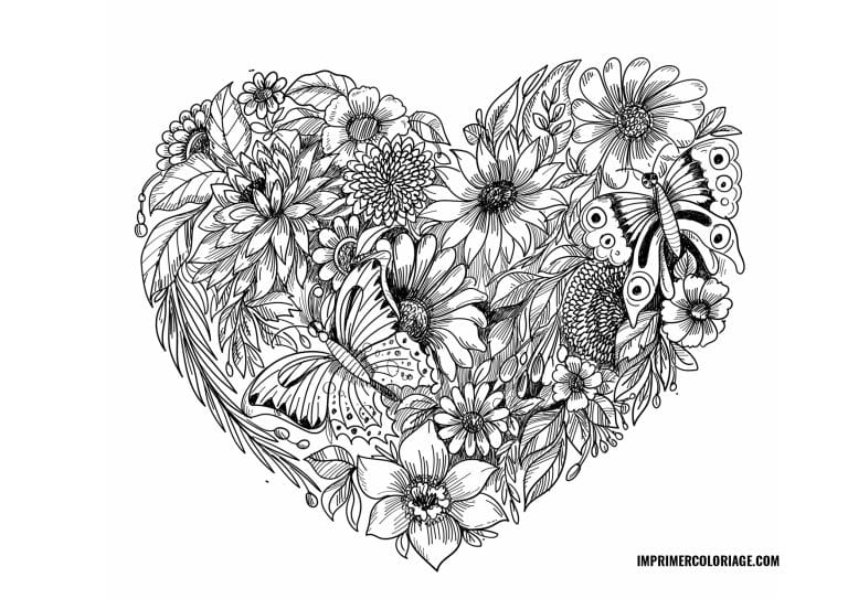 Coloriage St Valentin Adulte &agrave; imprimer | Mandala Difficile
