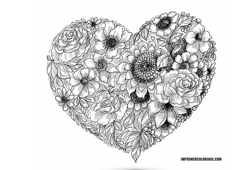 Coloriage St Valentin Adulte &agrave; imprimer | Mandala Tr&egrave;s dur