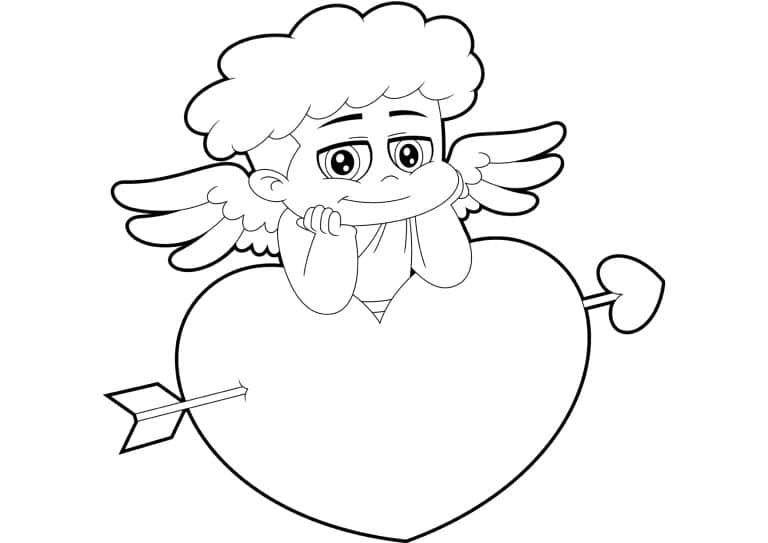 Coloriage cupidon St Valentin Coloriage cupidon St Valentin | A imprimer
