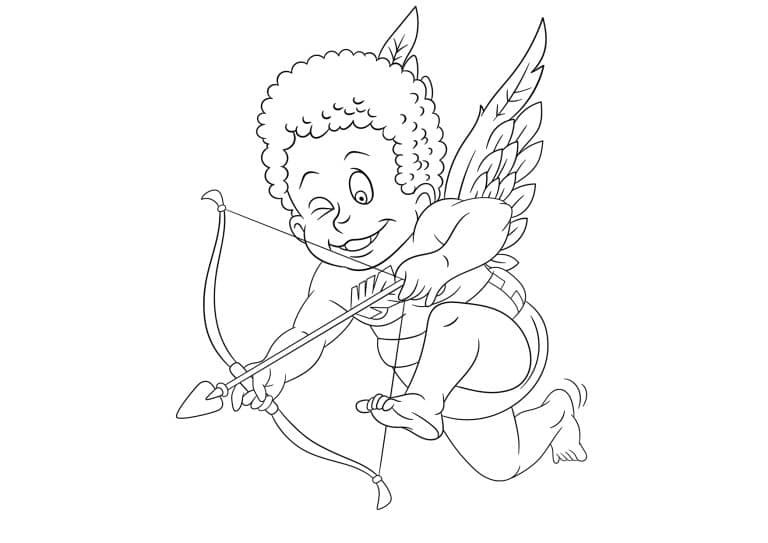Coloriage cupidon St Valentin Coloriage cupidon St Valentin | A imprimer