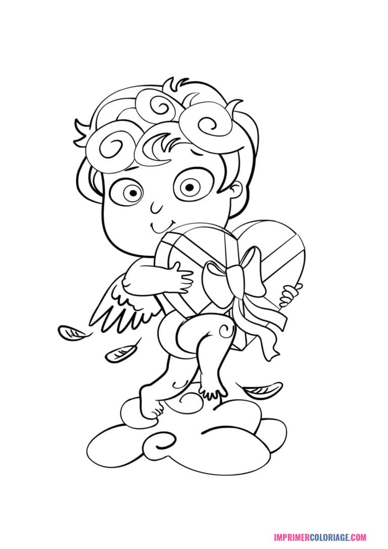Coloriage cupidon St Valentin Coloriage cupidon St Valentin | A imprimer