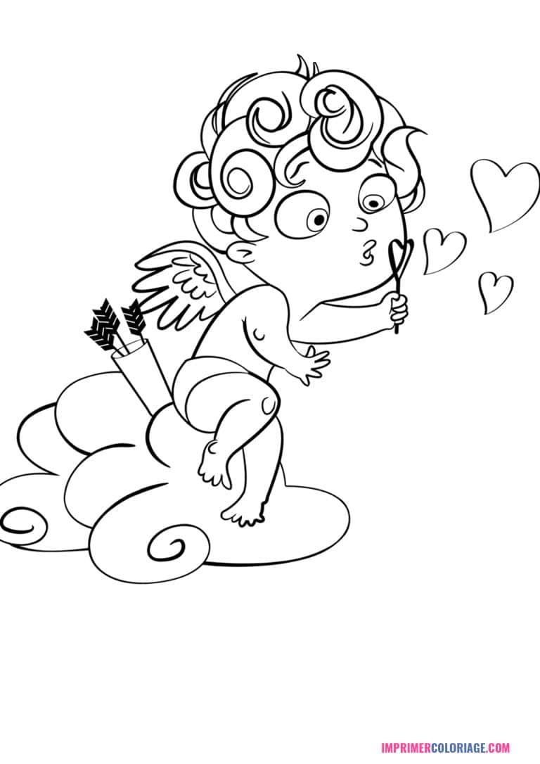 Coloriage cupidon St Valentin Coloriage cupidon St Valentin | A imprimer