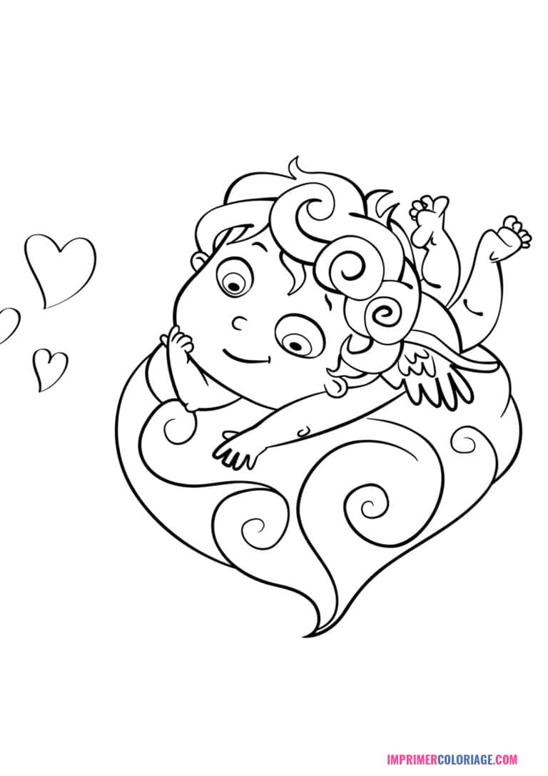 Coloriage cupidon St Valentin Coloriage cupidon St Valentin | A imprimer
