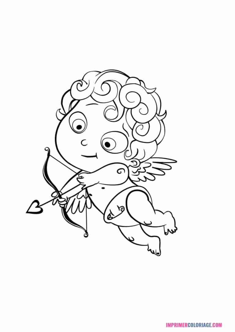 Coloriage cupidon St Valentin Coloriage cupidon St Valentin | A imprimer