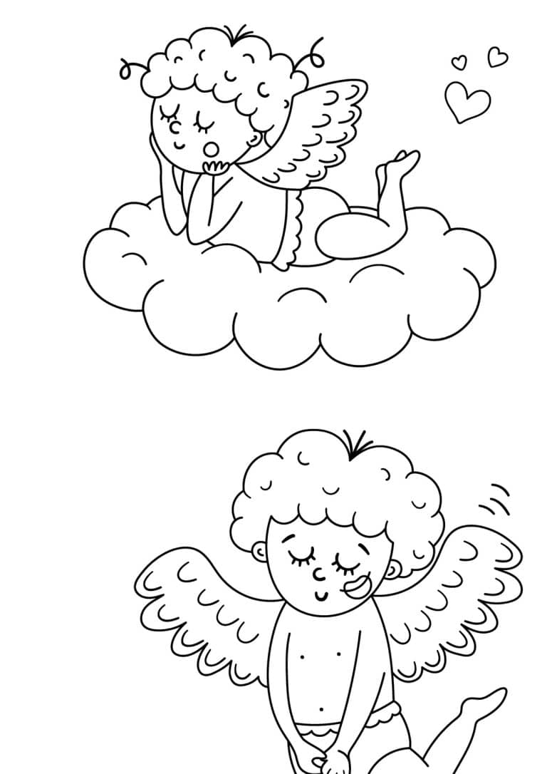 Coloriage cupidon St Valentin Coloriage cupidon St Valentin | A imprimer