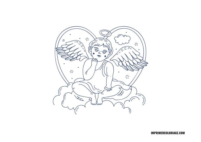 Coloriage cupidon St Valentin Coloriage cupidon St Valentin | A imprimer
