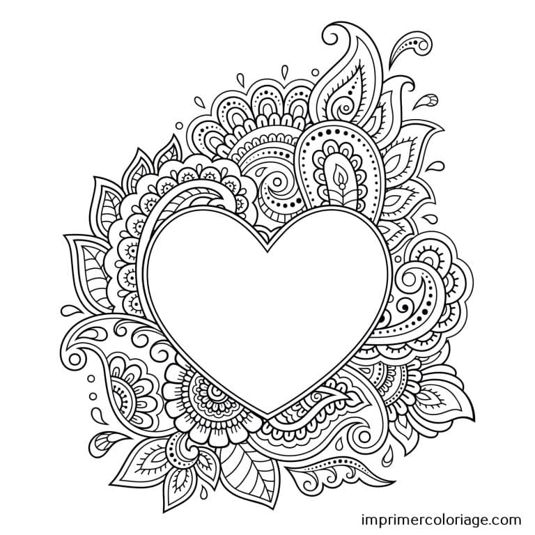Coloriage Coeur Mandala Coloriage Coeur | Coloriage St Valentin