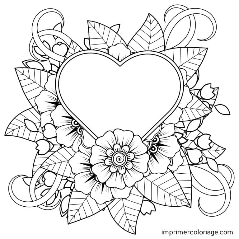 Coloriage Coeur Rose Coloriage Coeur | Coloriage St Valentin