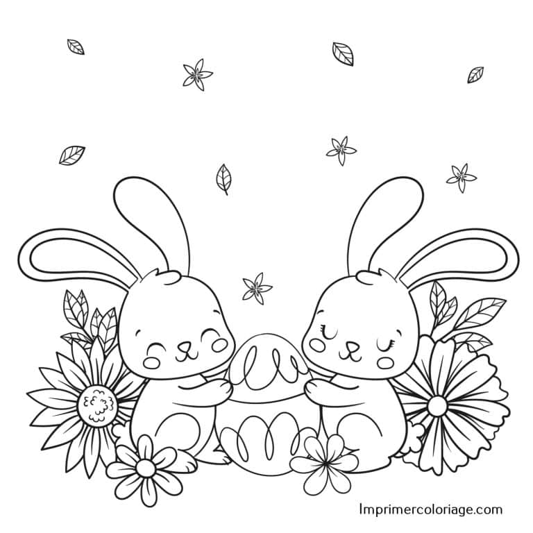 Lapin de Pâques à colorier CP Coloriage de lapin de Pâques, imprimer gratuitement CP