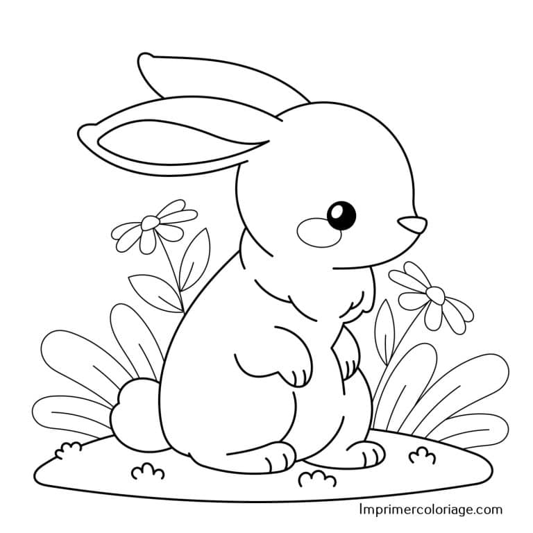 Lapin de Pâques à colorier triste Coloriage de lapin de Pâques, imprimer gratuitement triste