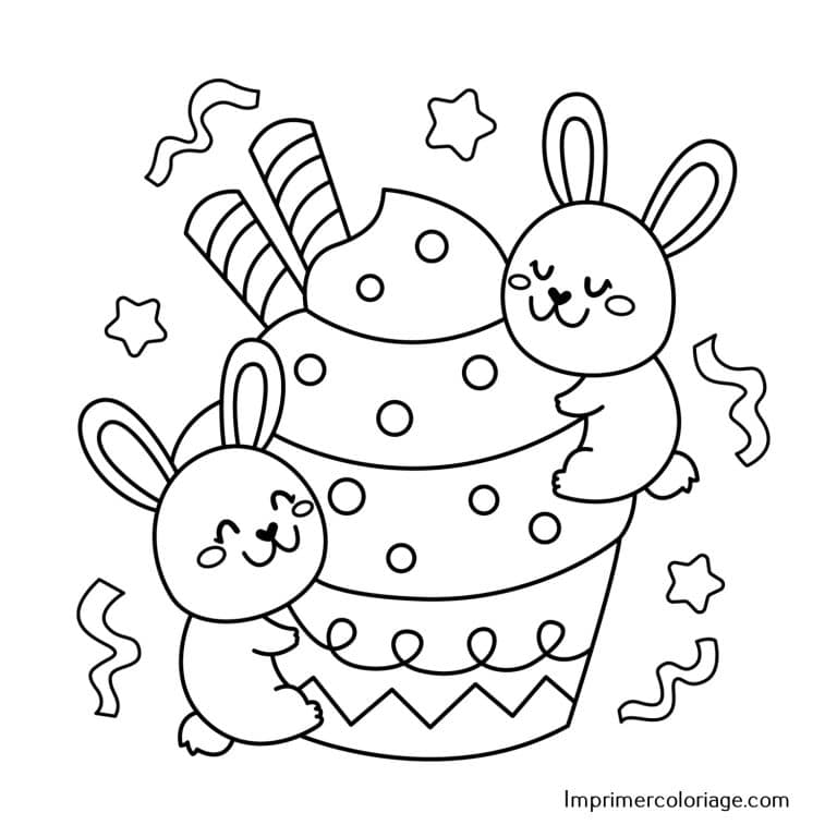 Lapin de Pâques à colorier coquins Coloriage de lapin coquin de Pâques, imprimer gratuitement