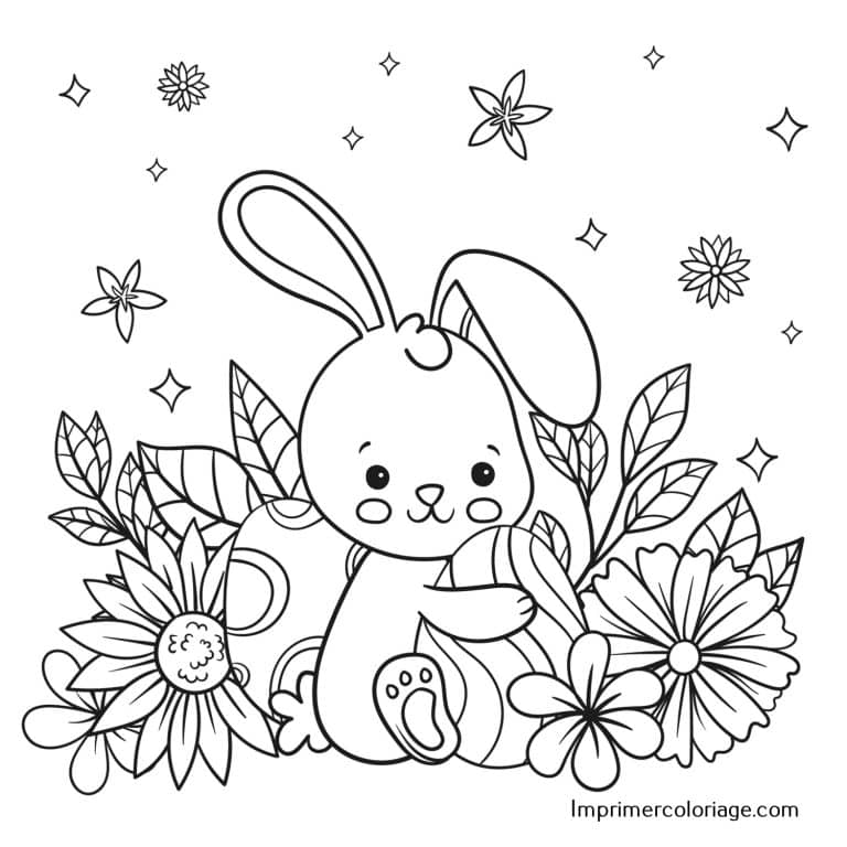 Lapin de Pâques à colorier maternelle Coloriage de lapin de Pâques, imprimer gratuitement maternelle