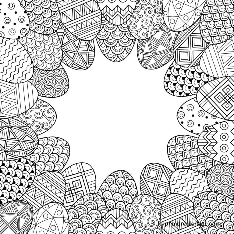 Coloriage P&acirc;ques difficile Mandala | Dessin gratuit &agrave; imprimer