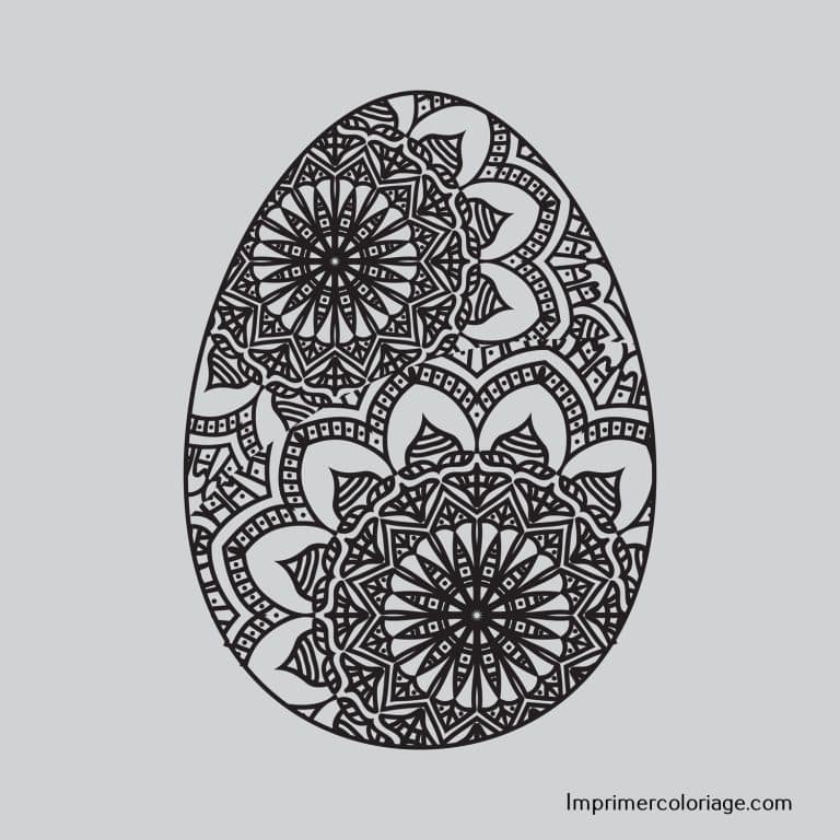 Coloriage P&acirc;ques d&eacute;tails Mandala | Dessin gratuit &agrave; imprimer