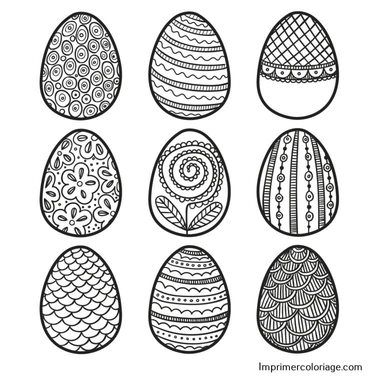 Coloriage P&acirc;ques enfants Mandala | Dessin gratuit &agrave; imprimer