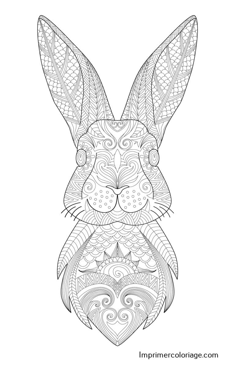 Coloriage P&acirc;ques li&egrave;vre Mandala | Dessin gratuit &agrave; imprimer