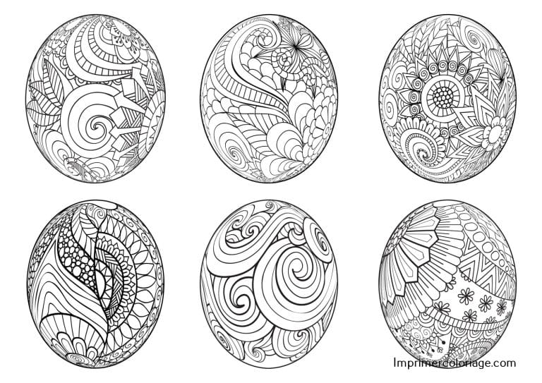 Coloriage P&acirc;ques Mandala oeuf | Dessin gratuit &agrave; imprimer