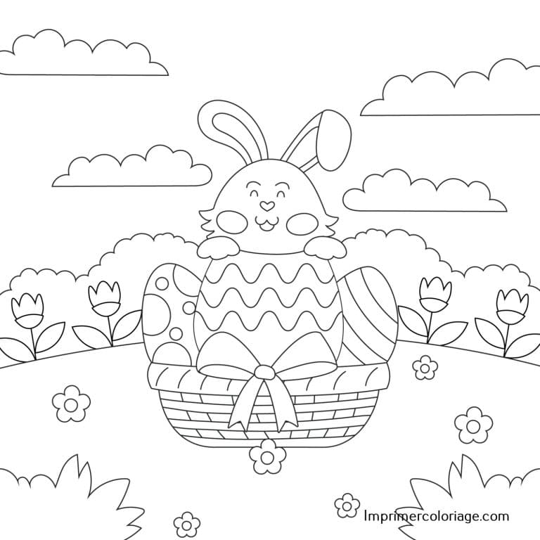 Coloriage P&acirc;ques facile Mandala | Dessin gratuit &agrave; imprimer