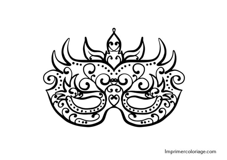 Masque adulte de carnaval &agrave; imprimer et colorier