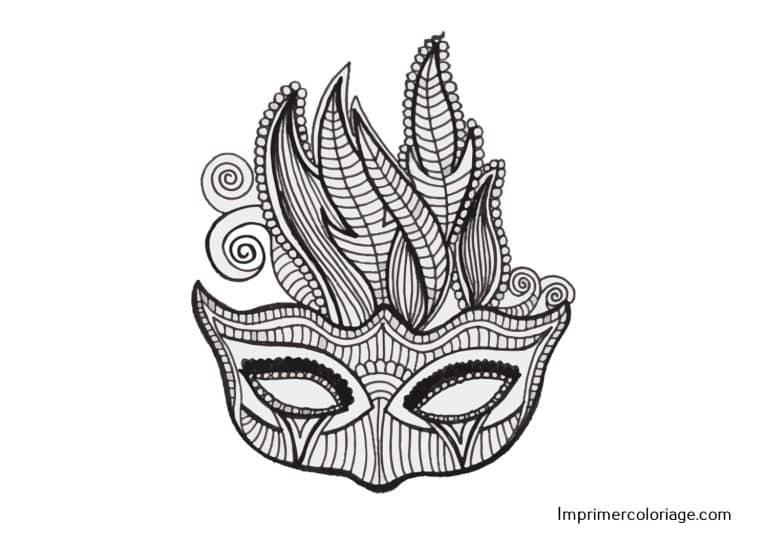 Masque pour adultes de carnaval &agrave; imprimer et colorier