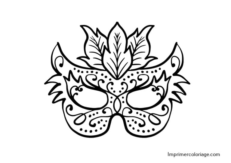 Masque qui fait peur de carnaval &agrave; imprimer et colorier