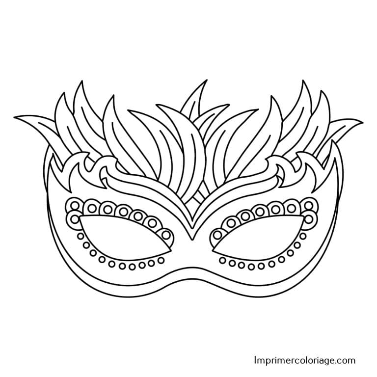 Masque simple de carnaval &agrave; imprimer et colorier