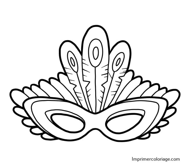 Masque de carnaval f&ecirc;te &agrave; imprimer et colorier