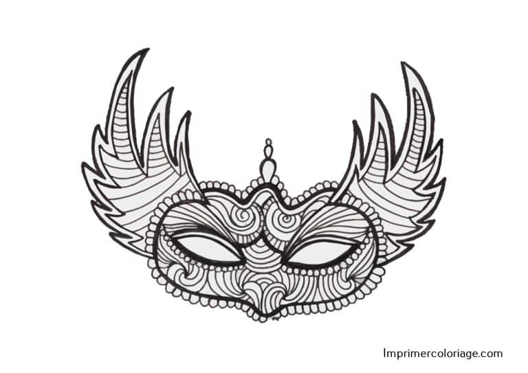 Masque de carnaval mandala &agrave; imprimer et colorier