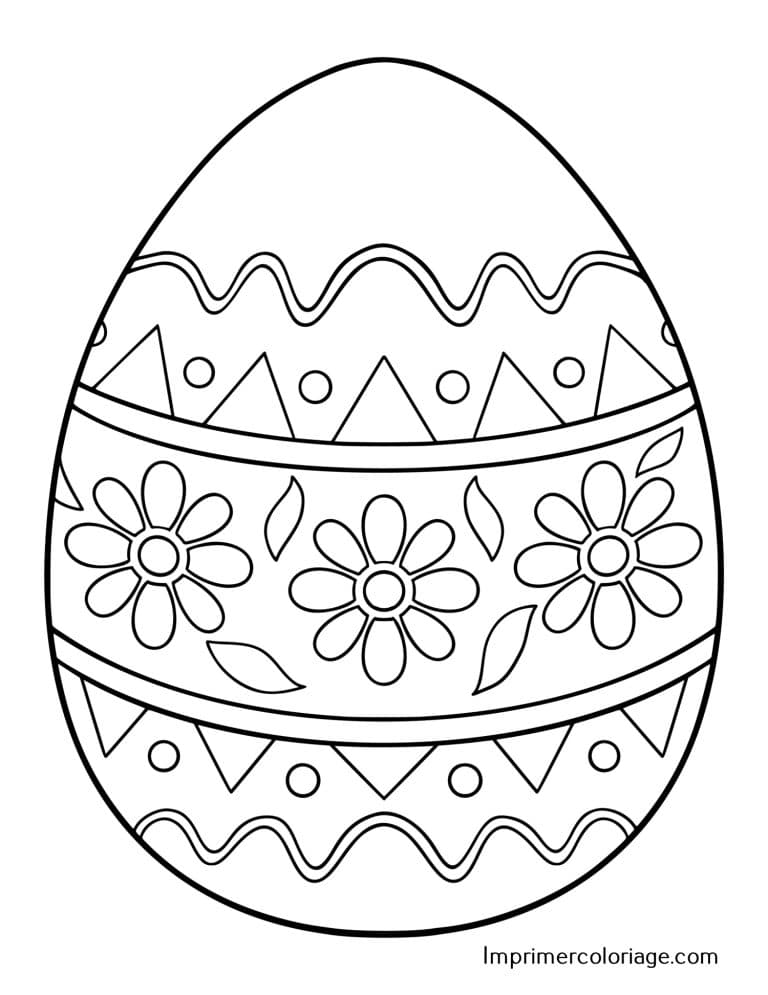 Coloriage Oeuf de P&acirc;ques &agrave; imprimer gratuitement pour maternelle