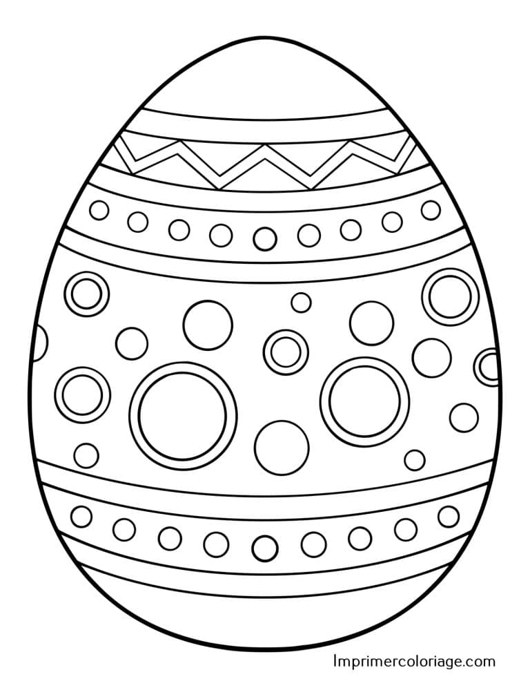 Coloriage Oeuf de P&acirc;ques &agrave; imprimer gratuitement pour &eacute;cole