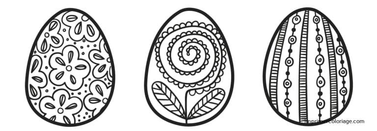 Coloriage Oeuf de P&acirc;ques &agrave; imprimer gratuitement EN A4