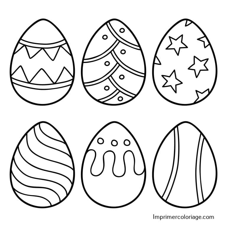 Coloriage jolis Oeufs de P&acirc;ques &agrave; imprimer gratuitement