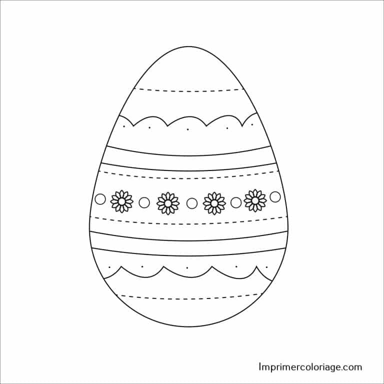 Coloriage Oeuf de P&acirc;ques facile &agrave; imprimer gratuitement
