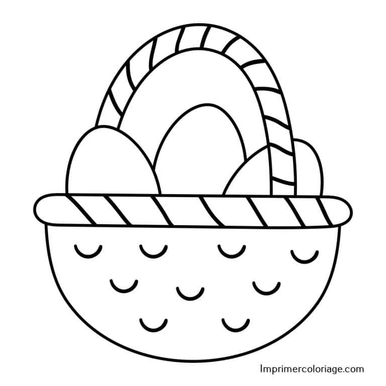 Coloriage panier de P&acirc;ques &agrave; imprimer gratuitement PS