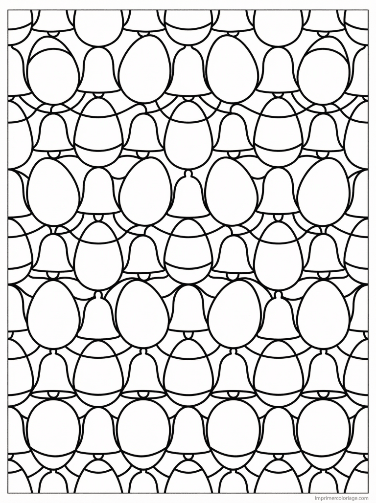 coloriage paques mandala adulte tessellation oeufs cloches - dessin gratuit &agrave; imprimer