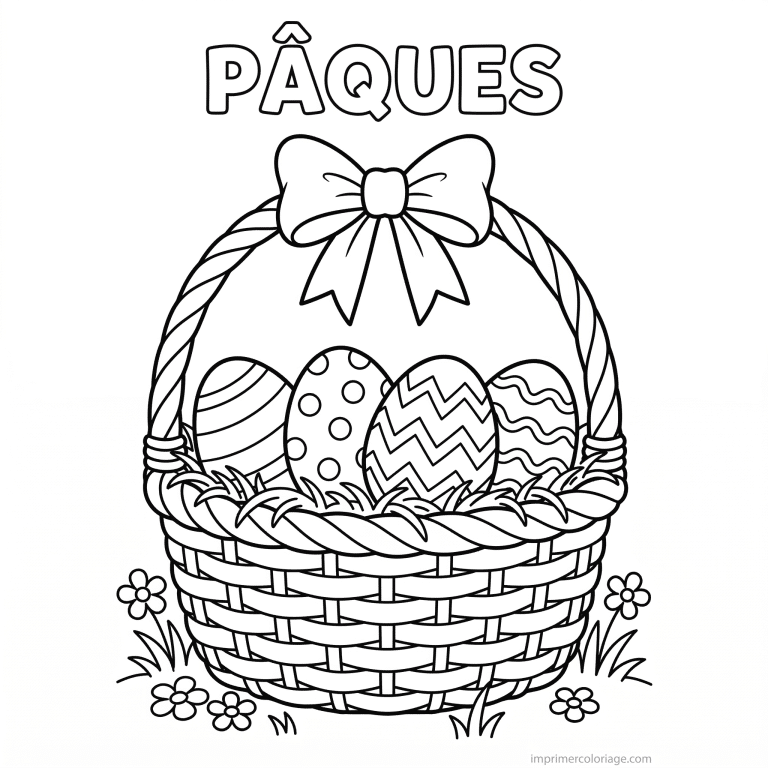 coloriage paques panier quatre oeufs decore à imprimer coloriage paques panier quatre oeufs decore - dessin gratuit à imprimer