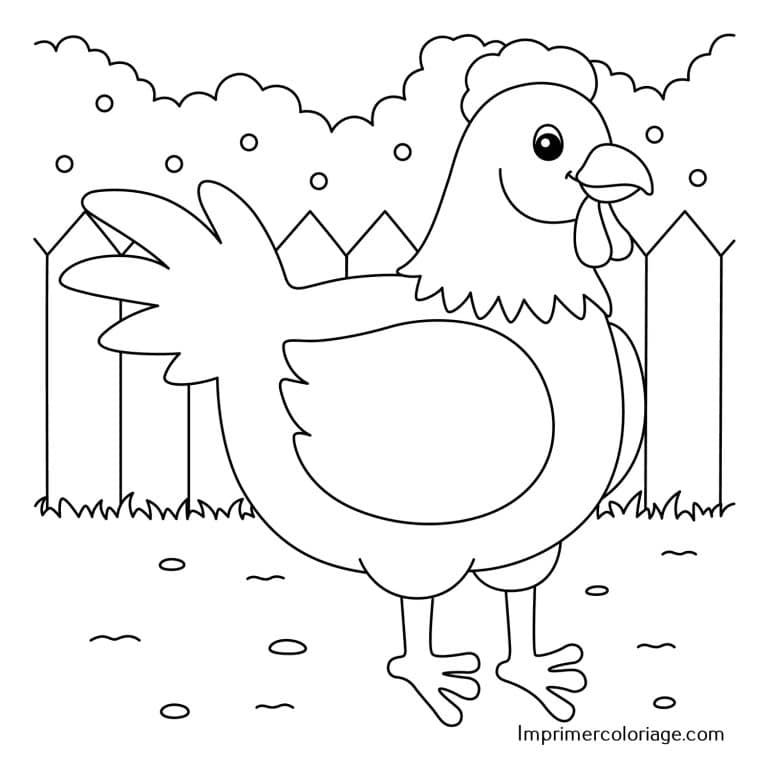 Coloriage de poule de P&acirc;ques maternelle | A imprimer gratuitement