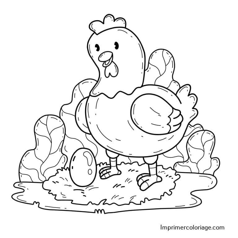 Coloriage de poule de P&acirc;ques CP | A imprimer gratuitement