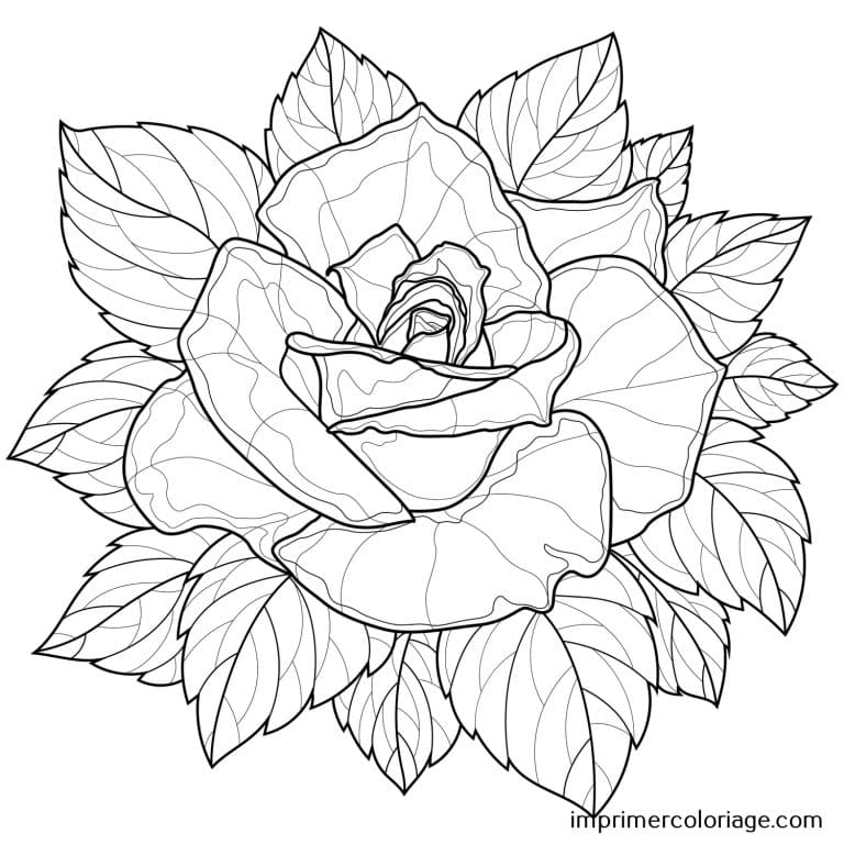 Coloriage de rose St Valentin Mandala Rose de St Valentin à imprimer et colorier Mandala