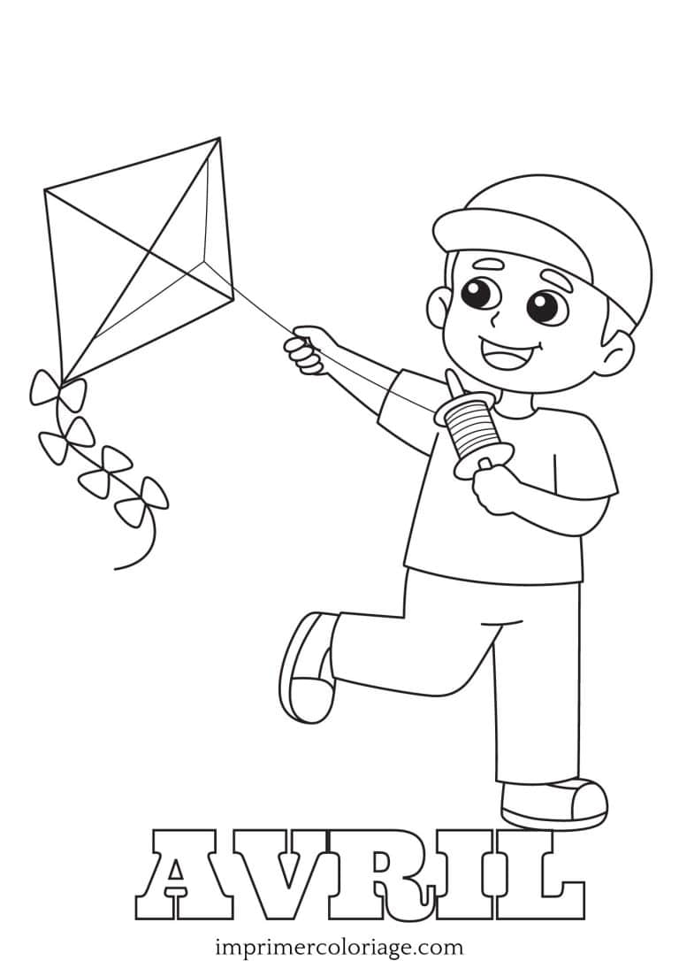 Coloriage cerf volant avril Coloriage cerf volant avril à imprimer