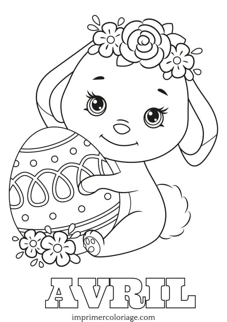 Coloriage paques avril Coloriage paques avril à imprimer