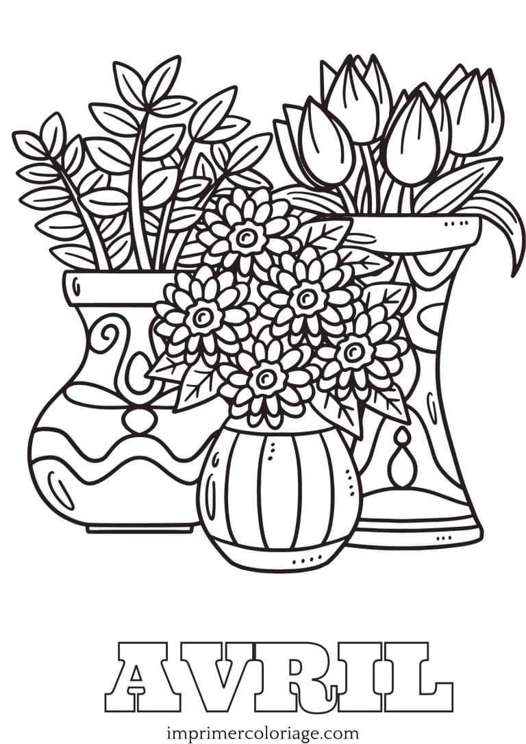 Coloriage fleur d'avril Coloriage du mois d'avril gratuit à imprimer fleurs