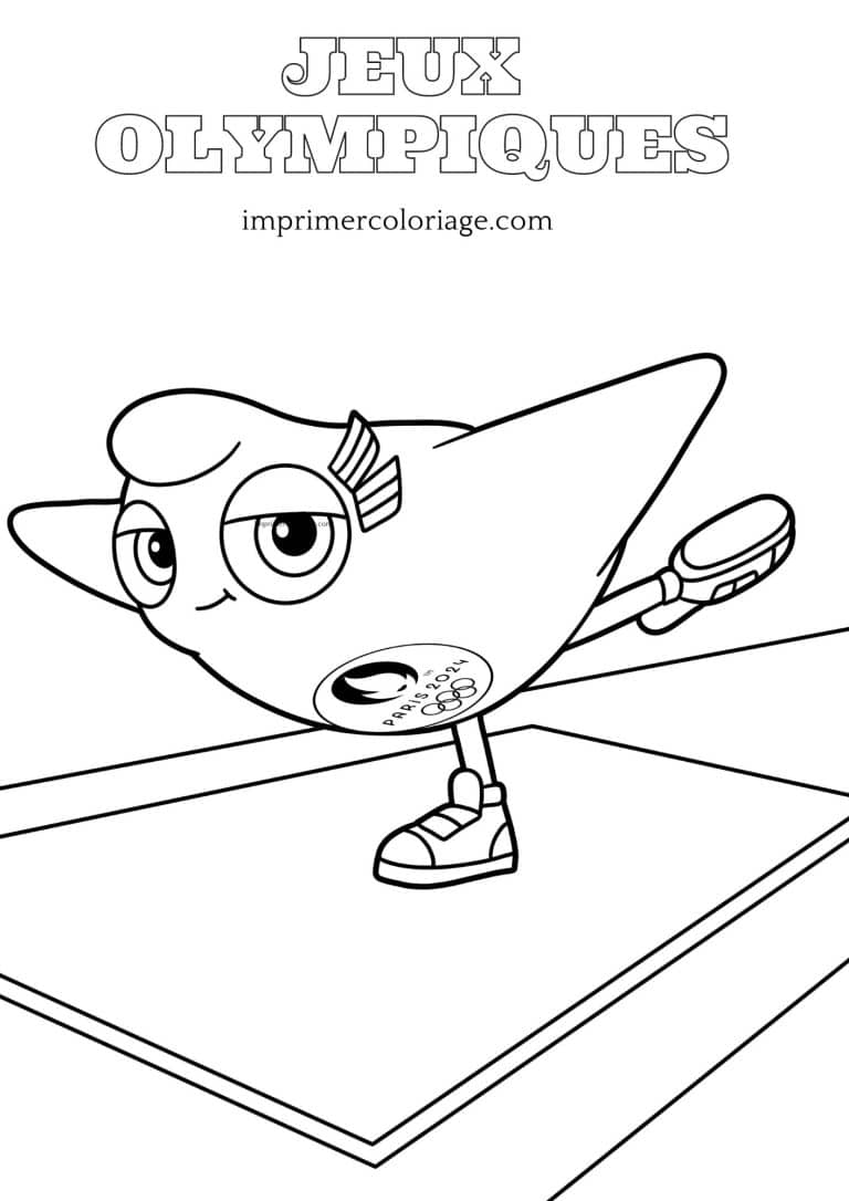 Coloriage jeux olympiques Gym à imprimer Coloriage Jeux Olympiques de Paris 2024 - Phryges fait de la gymnastique