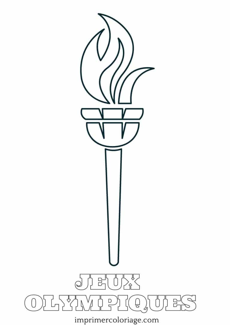 Coloriage flamme olympique festive à imprimer Coloriage flamme olympique avec des éléments festifs et colorés à imprimer