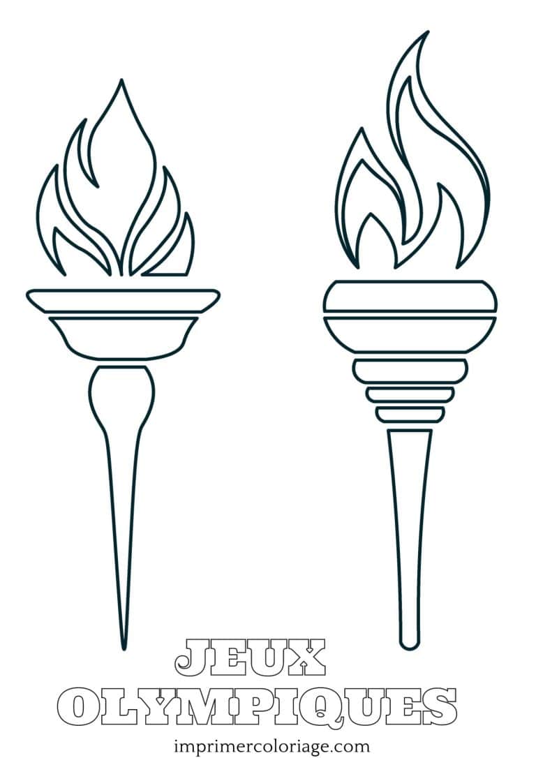 oloriage flamme olympique artistique à imprimer Coloriage flamme olympique avec une touche artistique et créative à imprimer