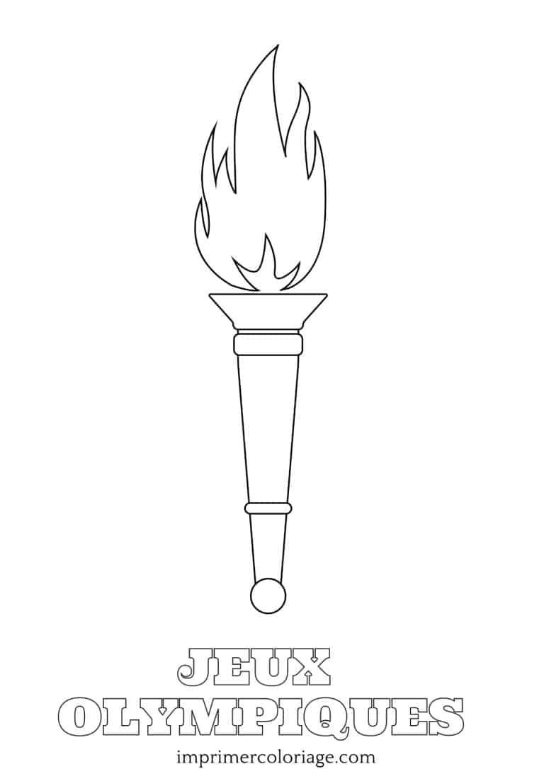 Coloriage flamme olympique à imprimer Coloriage flamme olympique avec des motifs dynamiques