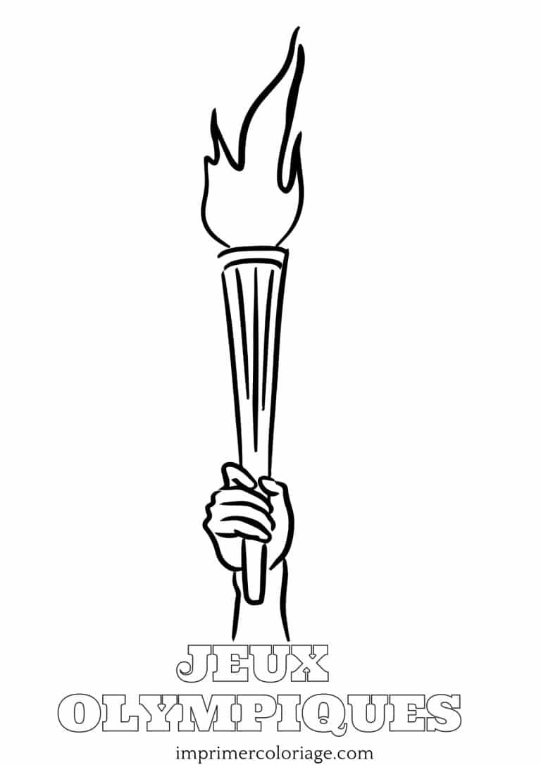 Coloriage flamme olympique pour enfants Coloriage flamme olympique simple et amusant pour jeunes enfants