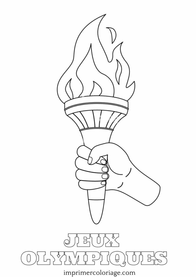 Coloriage flamme olympique traditionnelle à imprimer Coloriage flamme olympique traditionnelle dessin gratuit à imprimer