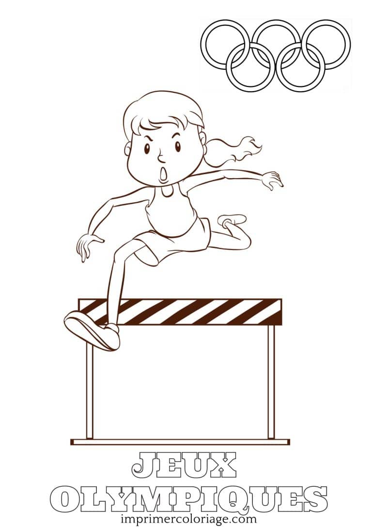 Coloriage sport olympique : saut de haie Coloriage sport olympique : saut de haie à imprimer